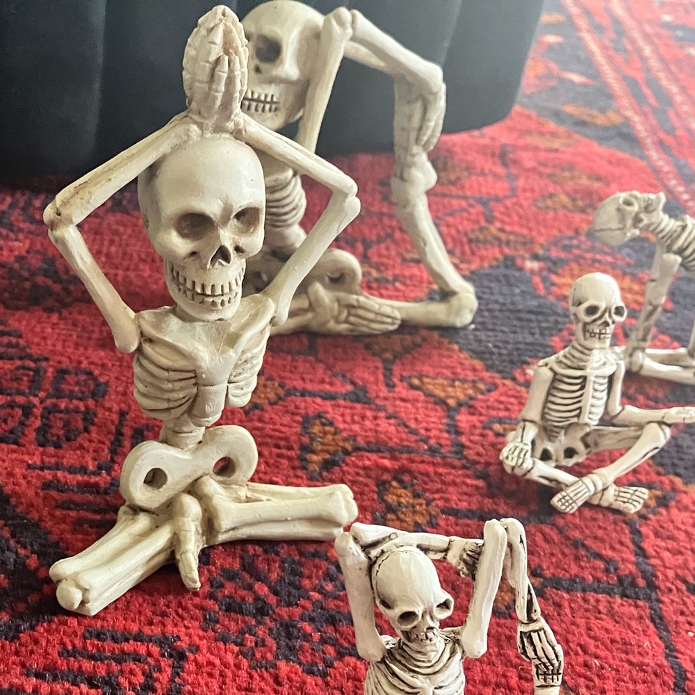 Skeletons doing yoga!